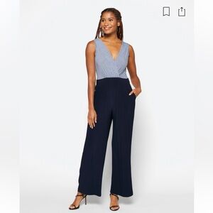 Kaileigh Lantana Knit Jumpsuit, Navy Medium
